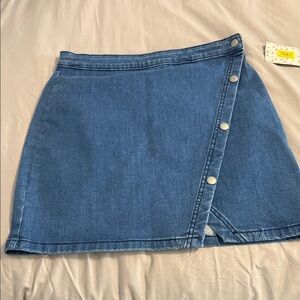 Free People Asymmetrical Denim Blue Skirt